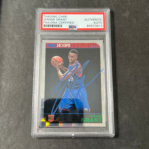 2014-15 NBA Hoops #293 Jerami Grant Signed Card AUTO PSA Slabbed RC 76ers