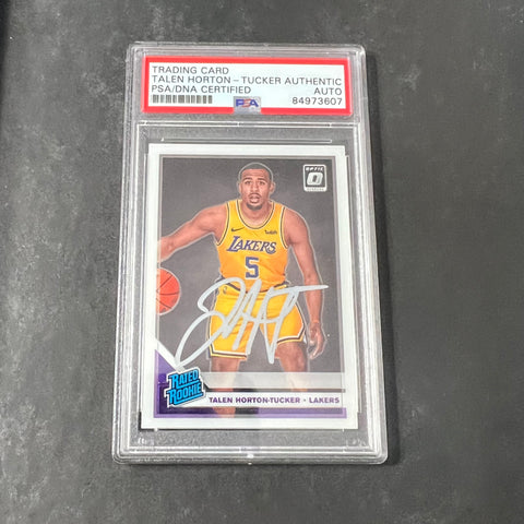 2019-2020 Panini Donruss Optic Rated Rookie #181 Talen Horton-Tucker Signed Card AUTO PSA Slabbed Lakers