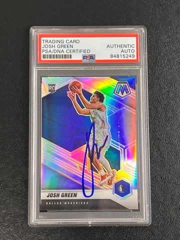 2020-21 Panini Mosaic RC #230 Josh Green Signed Card AUTO PSA/DNA Slabbed RC Mavericks