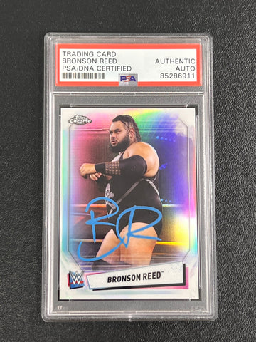 2021 Topps Chrome #76 Bronson Reed Signed Card AUTO PSA/DNA Slabbed WWE