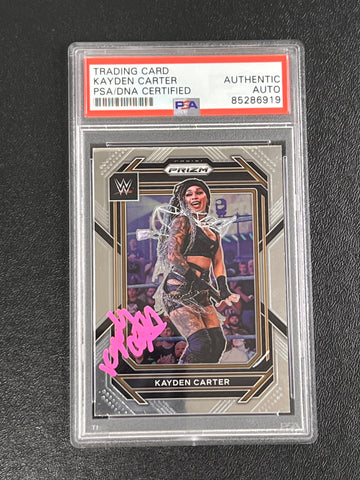 2023 Panini Prizm #118 Kayden Carter Signed Card AUTO PSA/DNA Slabbed WWE