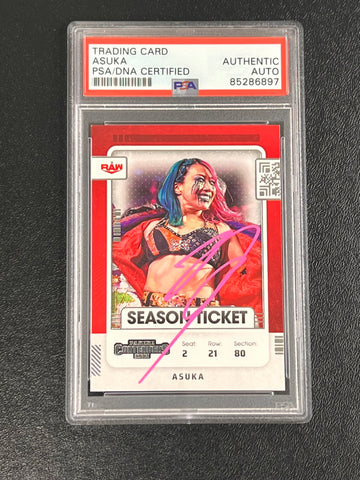 2022 Panini Chronicles Contenders RAW #101 Asuka Signed Card AUTO PSA/DNA Slabbed WWE