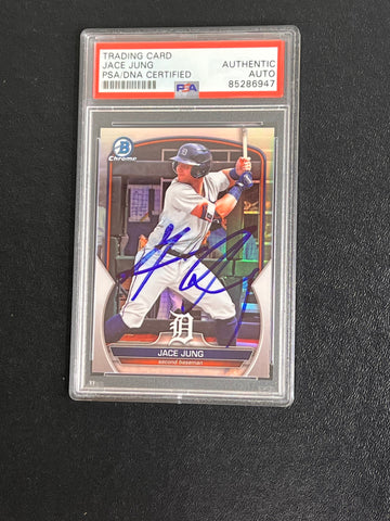 2023 Topps Bowman Chrome #BDC-104 Jace Jung Signed Card PSA/DNA Authenticated Slabbed AUTO Tigers