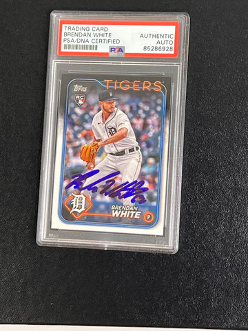 2024 Topps Series One RC #8 Brendan White Signed Card PSA/DNA Authenticated Slabbed AUTO Tigers