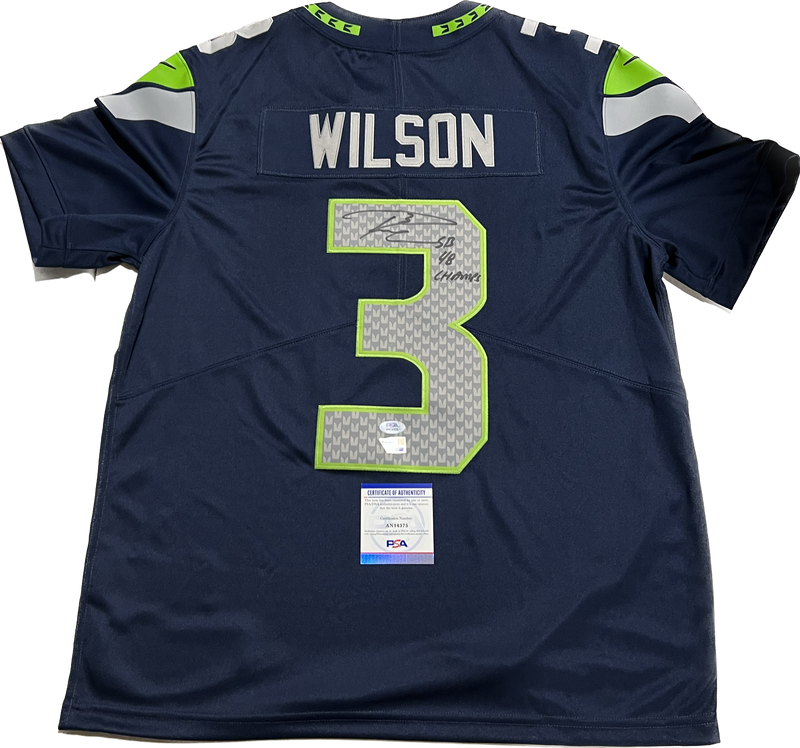 Russell Wilson signed Jersey PSA/DNA Seattle Seahawks Autographed SB Champs