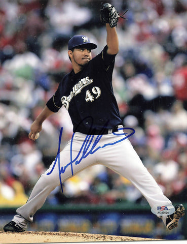 Yovani Gallardo signed 8x10 photo PSA/DNA Milwaukee Brewers Autographed