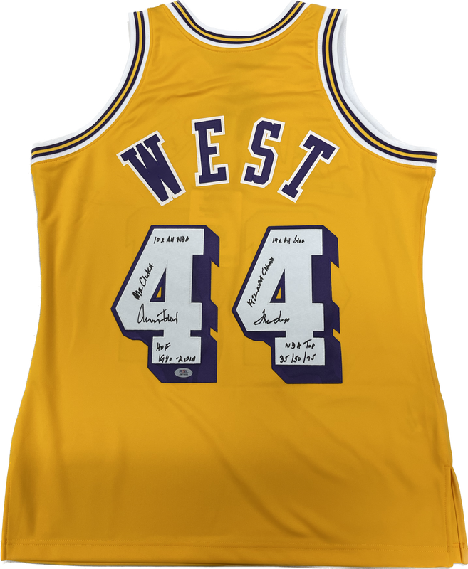 Jerry West Signed Lakers Jersey PSA/DNA Auto Grade 10 Lakers Autographed
