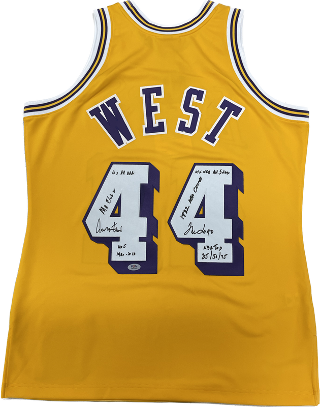 Jerry West Signed Lakers Jersey PSA/DNA Auto Grade 10 Lakers Autographed