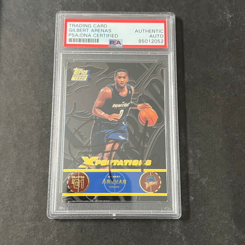 2001 NBA Properties #129 Gilbert Arenas Signed Card AUTO PSA Slabbed Arizona RC Warriors