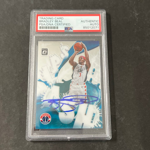 2020-21 Panini Donruss Optic #8 Bradley Beal Signed Card AUTO PSA Slabbed Wizards