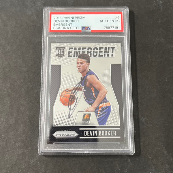 2015-16 Panini Prizm #6 Devin Booker AUTO Signed card PSA Slabbed