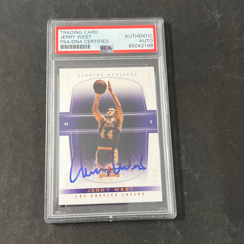 2004-05 Fleer #102 /500 JERRY WEST Signed Card AUTO PSA Slabbed Lakers