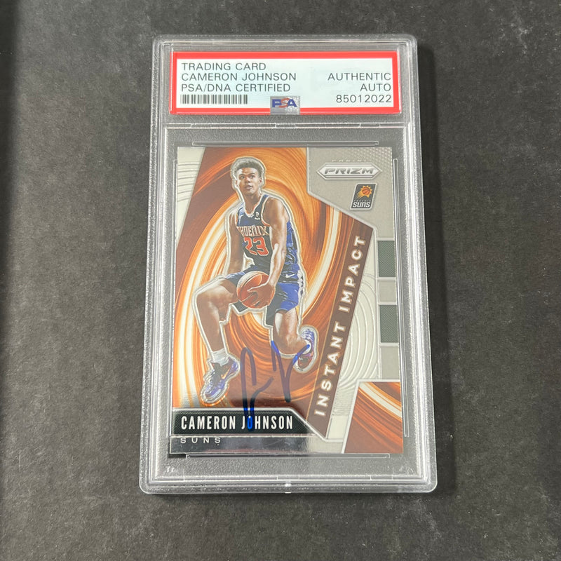 2019-20 Panini Prizm Instant Impact #10 Cameron Johnson Signed Card AUTO PSA Slabbed RC Suns