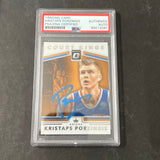 2017-18 Donruss Optic #14 Kristaps Porzingis Signed Card AUTO PSA Slabbed Knicks