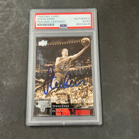 2009-10 Upper Deck #292 Steve Kerr Signed Card AUTO PSA Slabbed Bulls