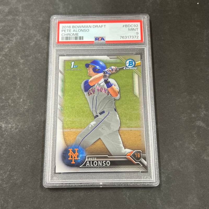 2016 Bowman Draft #BDC92 Pete Alonso Graded Card PSA Slabbed Mint 9 Mets