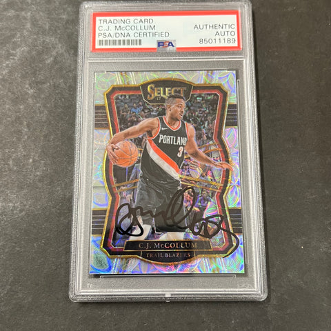 2017-18 Panini Select #191 CJ McCollum Signed Card AUTO PSA Slabbed Blazers