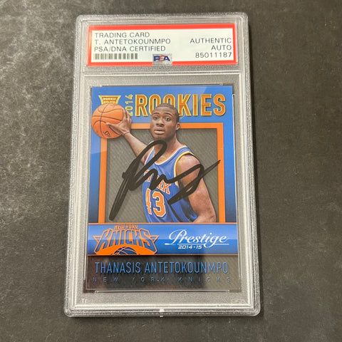 2014-15 Panini Prestige #29 Thanasis Antetokounmpo Signed Card AUTO PSA Slabbed RC Knicks