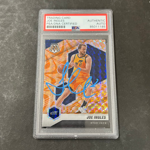 2020 Panini Mosaic #8 Joe Ingles Signed Card AUTO PSA Slabbed Jazz