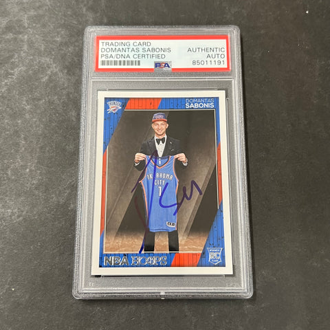 2016-17 NBA HOOPS #271 DOMANTAS SABONIS Signed Card AUTO PSA Slabbed RC Thunder