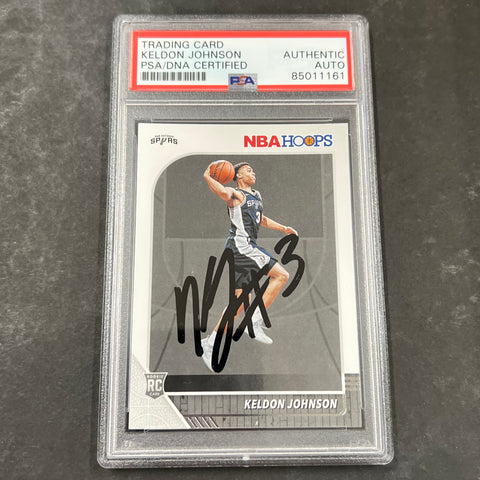 2019-20 Panini Hoops #224 Keldon Johnson Signed Card AUTO PSA Slabbed RC Spurs