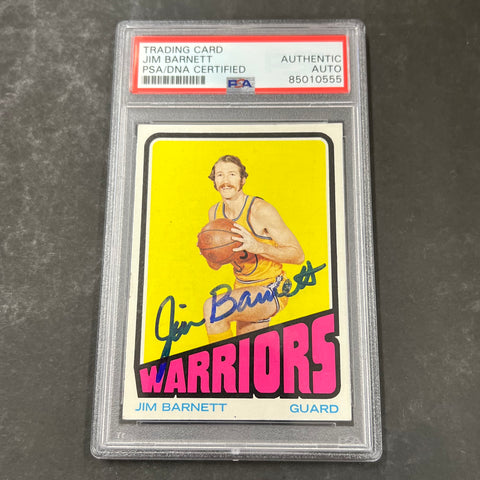 1972-73 TOPPS #71 JIM BARNETT Signed Card AUTO PSA Slabbed Warriors