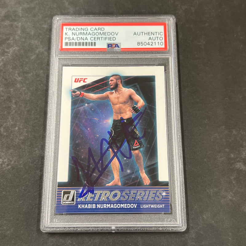 2022 Panini Donruss #9 Khabib Nurmagomedov Signed Card PSA Slabbed