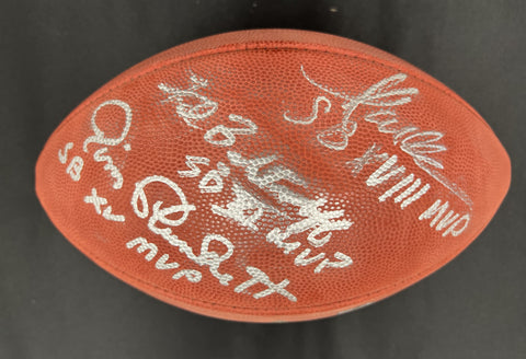 Fred Biletnikoff/Marcus Allen/Jim Plunkett Signed Football PSA/DNA Autographed Raiders