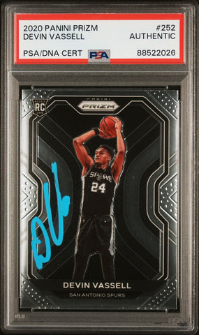 2020-21 Panini Prizm #252 Devin Vassell PSA Authentic San Antonio Spurs