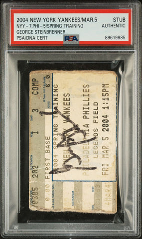 George Steinbrenner signed Ticket Stub PSA/DNA New York Yankees autographed Spring Training