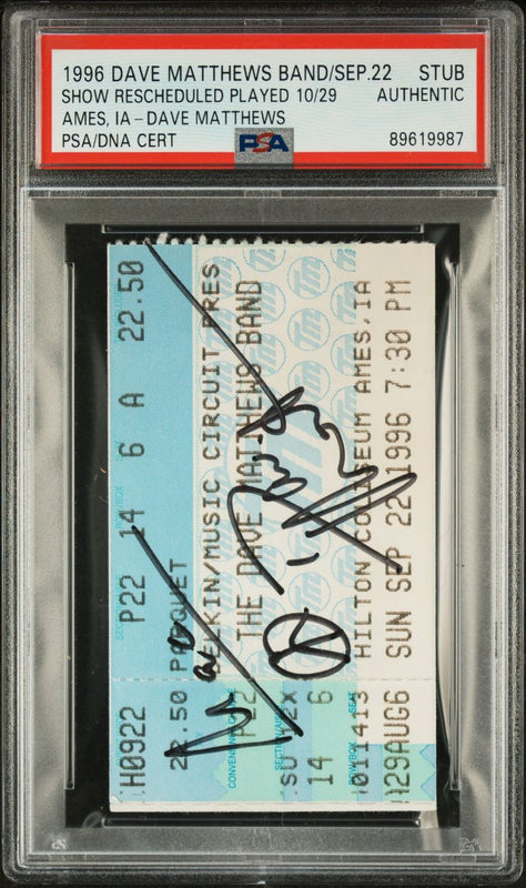 Dave Matthews Signed Ticket Stub PSA/DNA Slabbed Autographed Dave Matthews Band