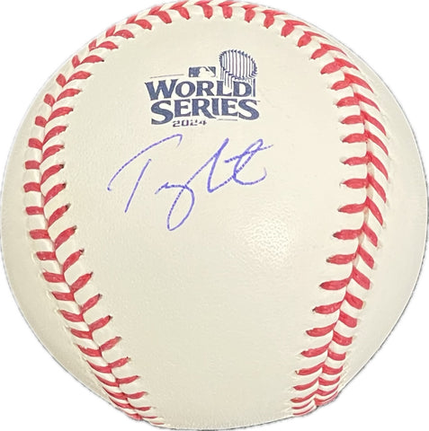 Tommy Edman Signed 2024 World Series Baseball PSA Los Angeles Dodgers autographed