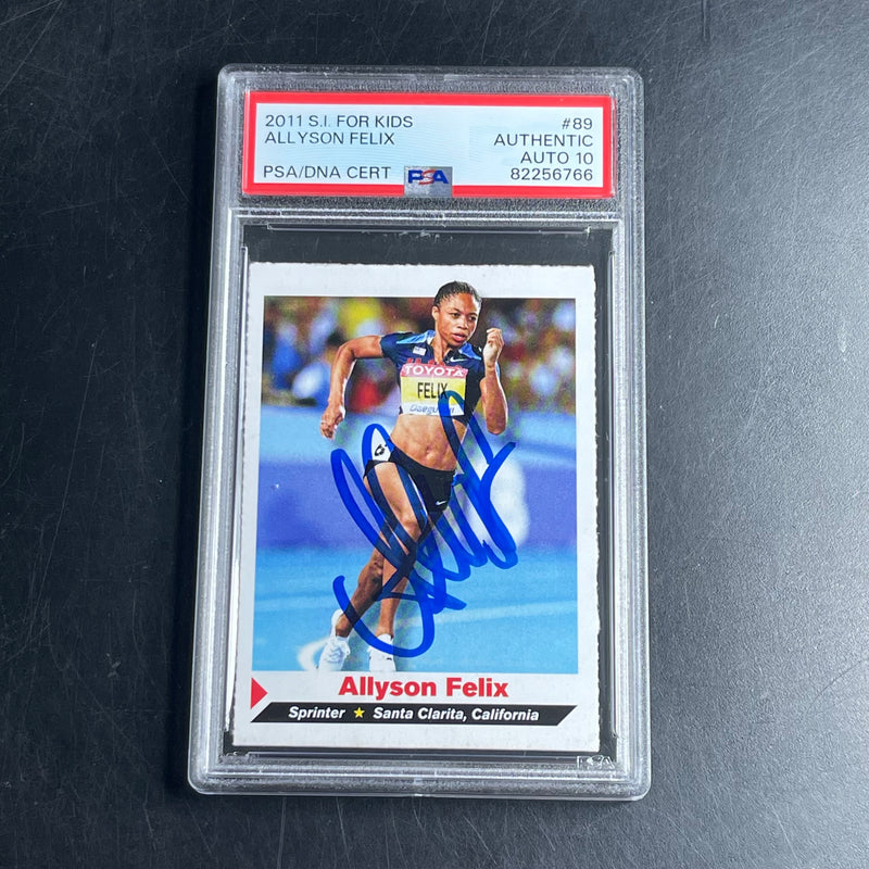 2011 S.I. For Kids #89 Allyson Felix Signed Card PSA Slabbed Auto 10 USA