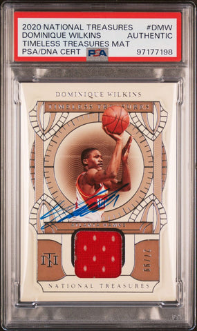 2020 Panini National Treasures Timeless Treasures Material #DMW 27/99 Dominique Wilkins Signed Card AUTO PSA Slabbed Hawks