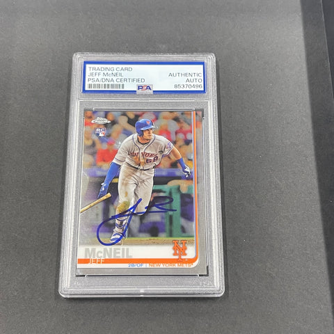 2019 Topps #152 Jeff McNeil Signed Card PSA Slabbed AUTO Mets RC