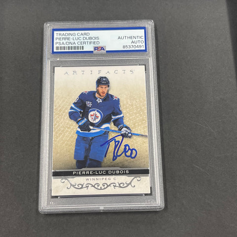 2021-22 Upper Deck Artifacts Hockey #55 Pierre-Luc Dubois Signed Card AUTO PSA/DNA Slabbed Jets