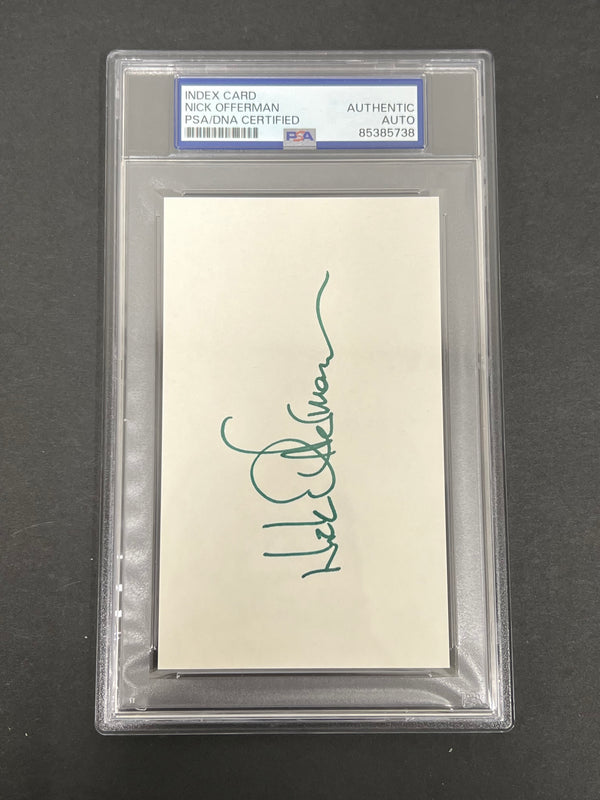 Nick Offerman signed Index Card PSA/DNA slabbed AUTO Parks and Rec