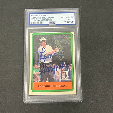 1981 Donruss PGA Tour Leonard Thompson #25 Signed Card Auto PSA Slabbed Golf