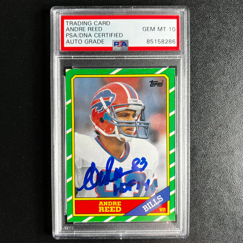 1986 Topps #388 Andre Reed Signed Card PSA Auto 10 Slabbed Bills