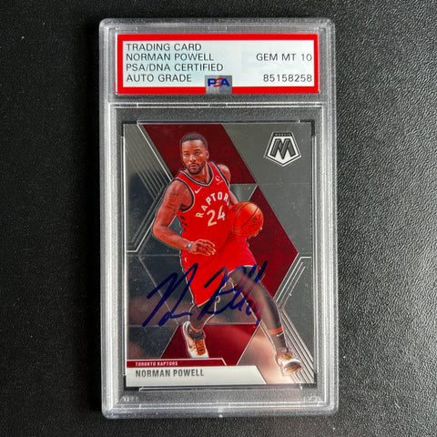 2019-20 Panini Mosaic #59 Norman Powell Signed Card AUTO 10 PSA Slabbed Raptors