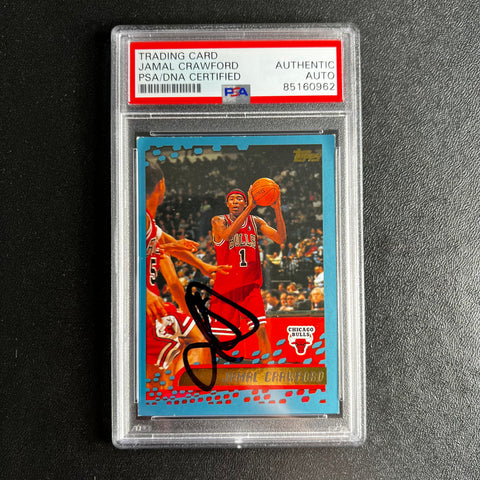 2001-02 Topps Basketball #99 Jamal Crawford Signed Card AUTO PSA Slabbed Bulls