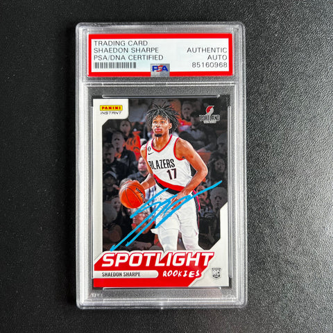 2022-23 Panini Instant #RS-7 Shaedon Sharpe Signed Card 1/965 AUTO PSA Slabbed RC Trail Blazers