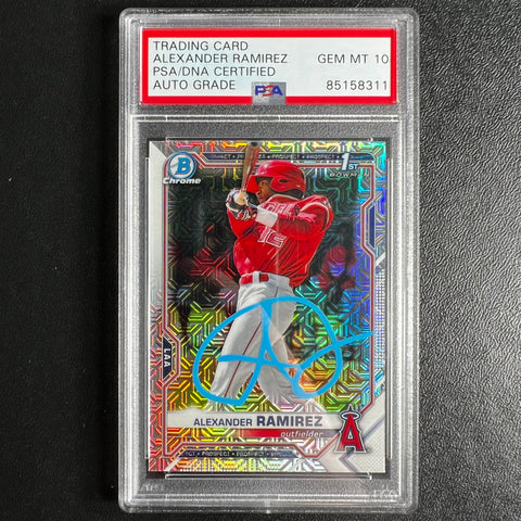 2021 Bowman Chrome #BCP-145 Alexander Ramirez Signed Card Colored Pattern Auto 10 PSA Slabbed Angels