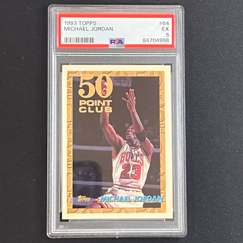 1993 Topps #64 Michael Jordan Card PSA EX 5 Bulls