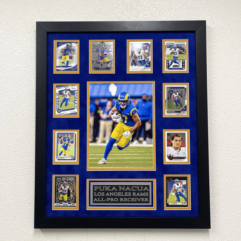 Puka Nacua 10-Card Custom Framed Display Piece Los Angeles Rams