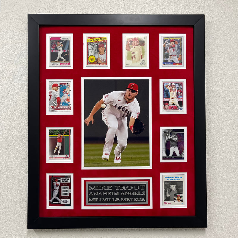 Mike Trout 10-Card Custom Display Frame Anaheim Angels