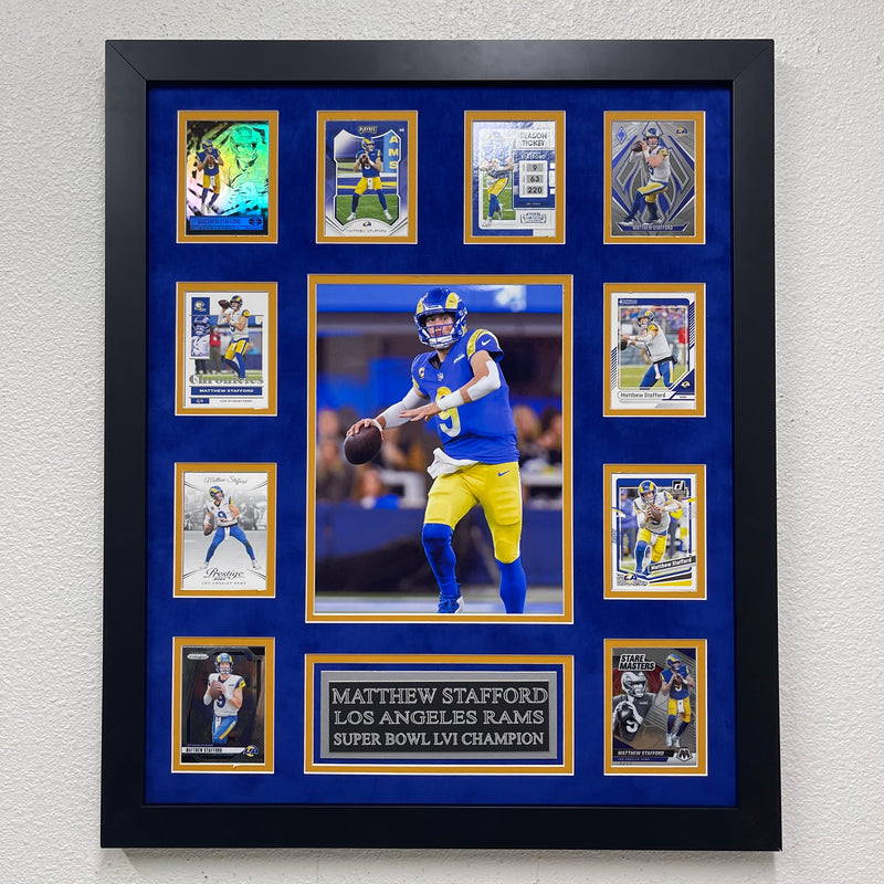 Matthew Stafford 10-Card Custom Framed Display Piece Los Angeles Rams