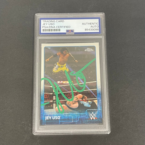 2015 Topps #36 Jey Uso Signed Card PSA AUTO Slabbed WWE