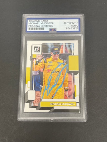 2023 Panini Donruss #63 Michael McDowell Signed Card AUTO PSA Slabbed NASCAR