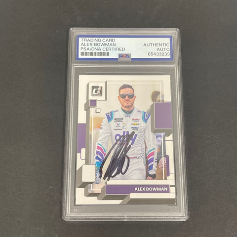 2023 Panini Donruss Racing #51 Alex Bowman Signed Card AUTO PSA/DNA Slabbed Nascar